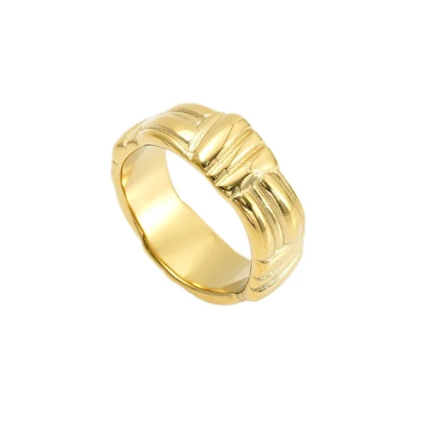 Ribbed Geometric Panels Ring