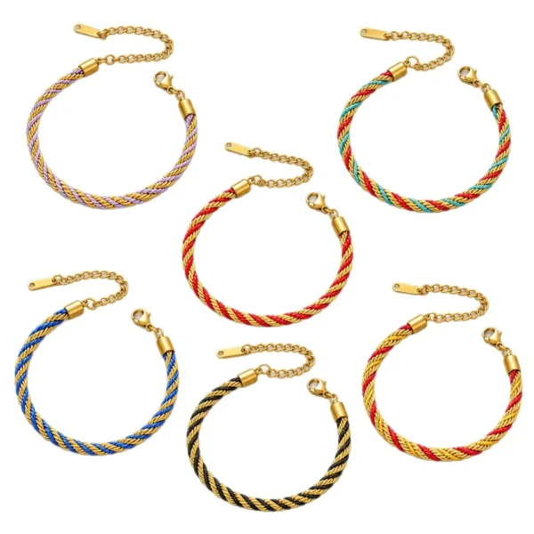 Bracelet Twisted Tricolor Rope