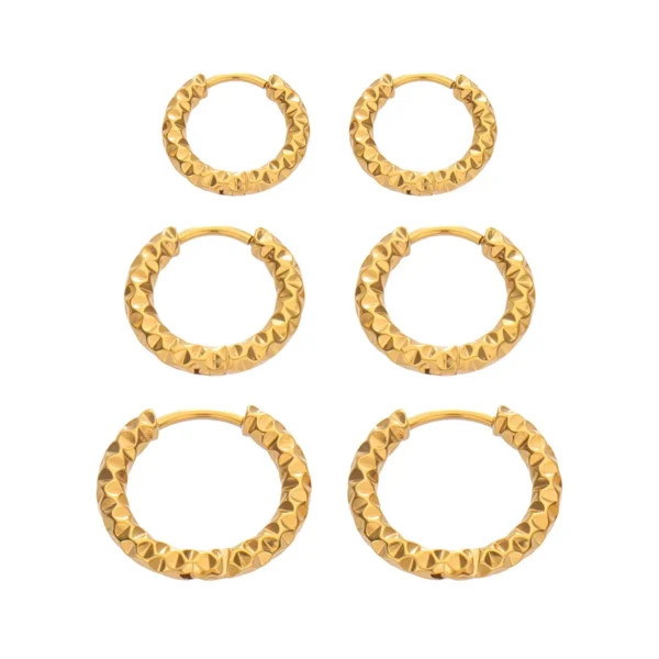 Faceted Huggie Hoop Earrings