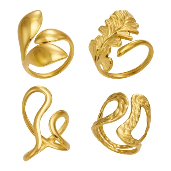 Open Rings: Leaf & Loop Motifs