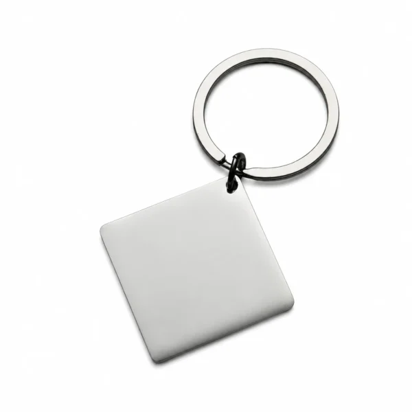 Keyring with Blank Square Pendant