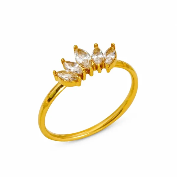 Regal Marquise CZ Open Crown Ring