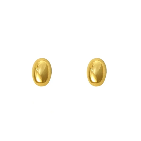 Polished Oval Dome Stud Earrings
