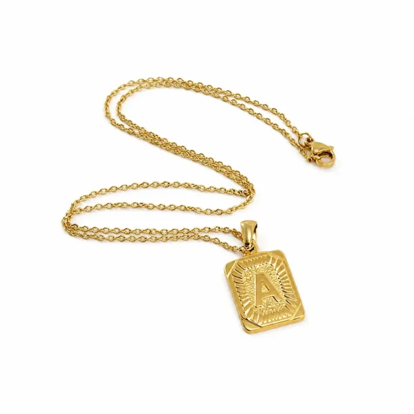 Sunburst Letter Plaque Necklace