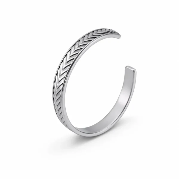 Chevron Relief Open Cuff Bracelet