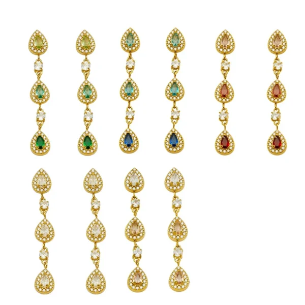 Teardrop CZ Drop Earrings