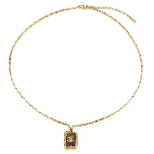 Letter Pendant Necklace with Box Chain