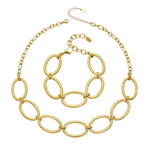 Hammered Oval Link Jewellery — Choose Your Piece