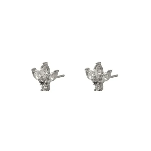 Marquise Crystal Lotus Stud Earrings