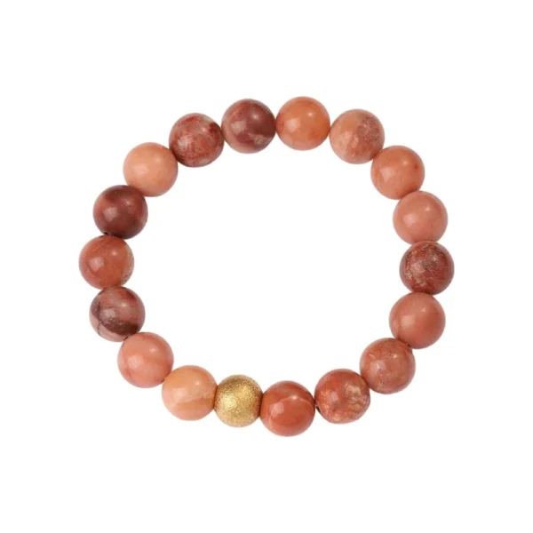Round Bead Disc Charm Bracelet