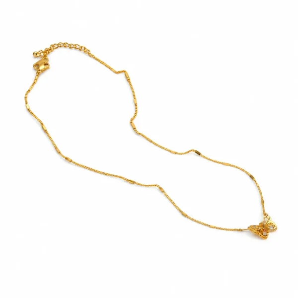 Butterfly Pendant Necklace with Crystal Wings