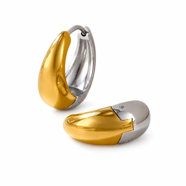 Dome Hinged Huggie Hoop Earrings