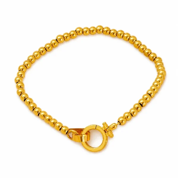 Polished Ball Bead Clasp Bracelet