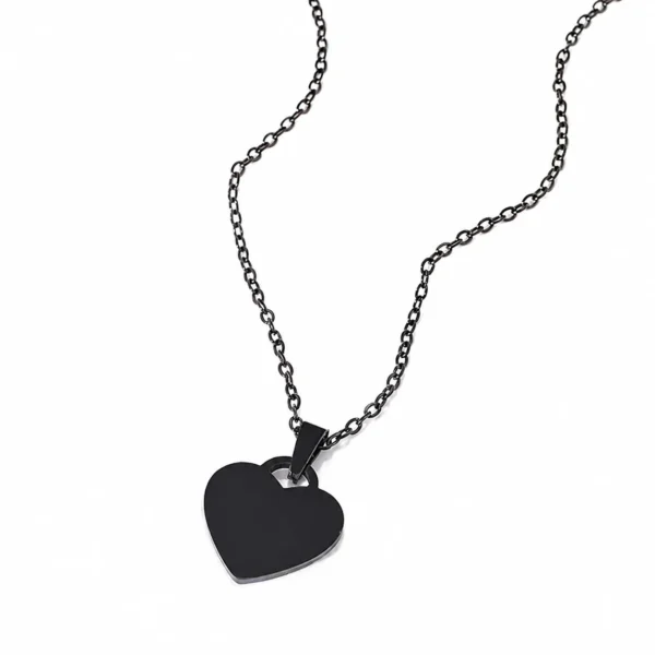 Blank Heart and Fan-Shaped Opening Necklace