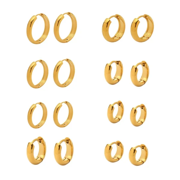 High-Polish Rounded Huggie Hoop Earrings