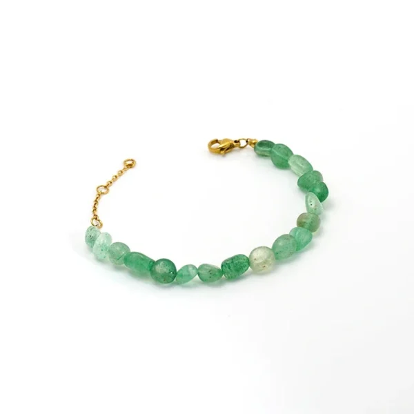 Beaded Green Stone Bracelet