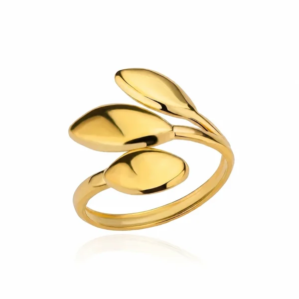 Three-Leaf Open Ring