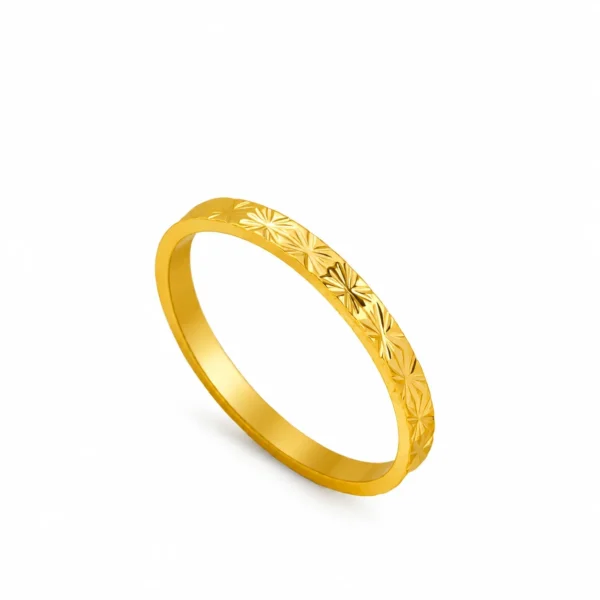 Starburst Band Ring, 2 mm