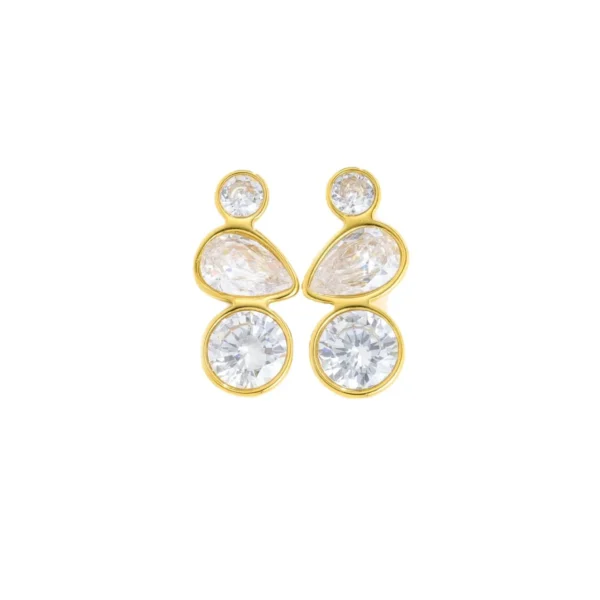 Pear & Round Crystal Stud Earrings