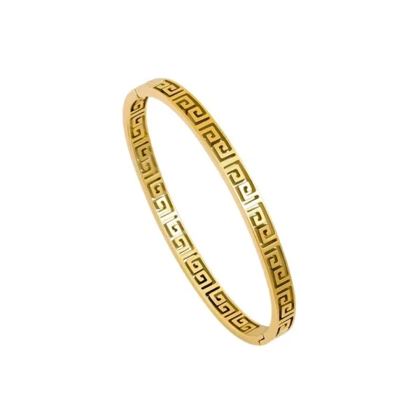 Greek Key Cutout Bangle