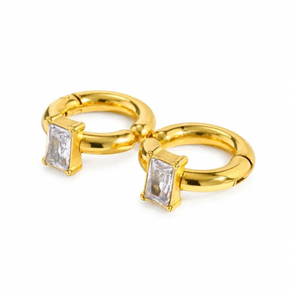 Ear Cuffs with Baguette CZ and Hoops