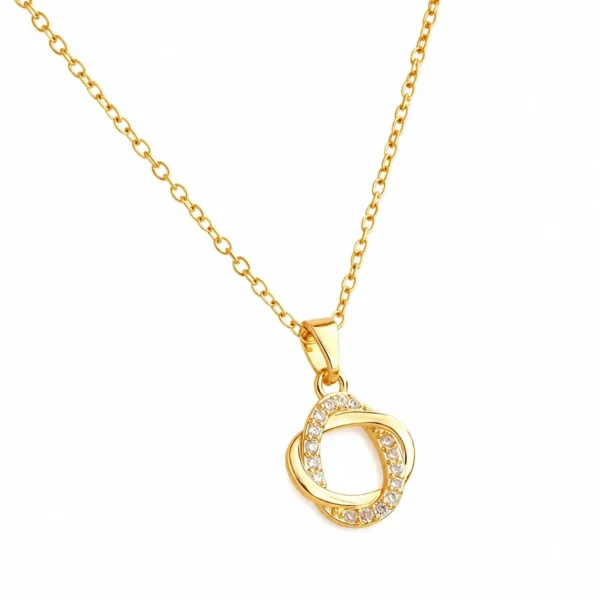 Pendant Necklace Pavé Rose Ring