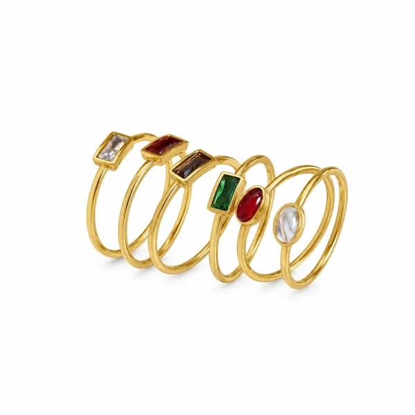 Baguette & Oval Crystal Ring