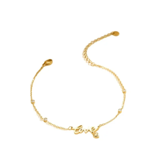 Letter Charms and Fine Chain Anklet