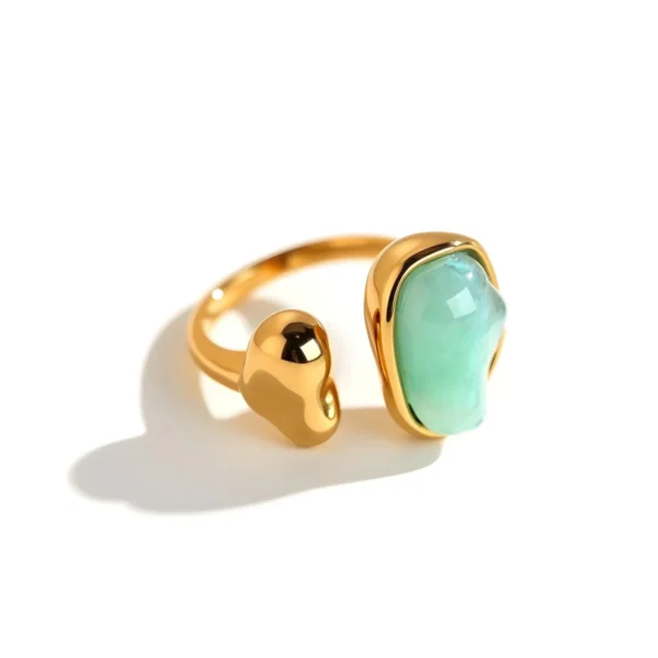 Open Ring with Irregular Resin Inlay