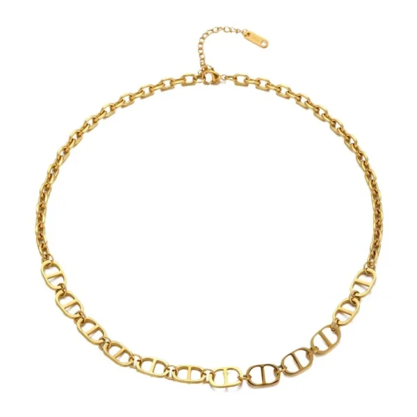 Chain Necklace with Oval Bar Links
