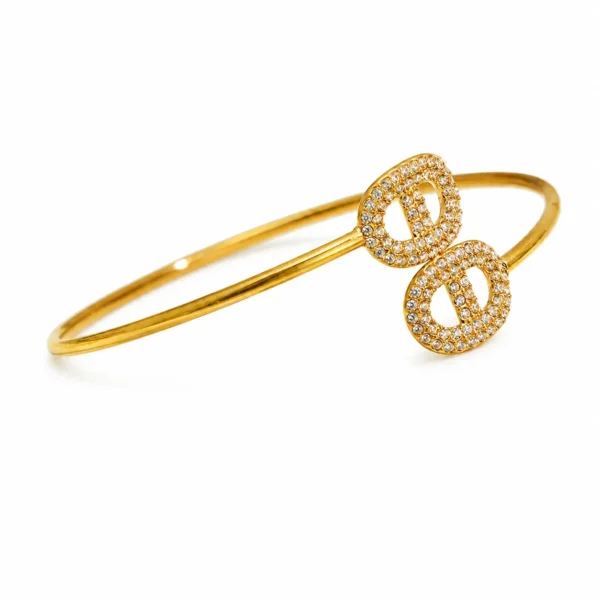 Pavé Oval Open Cuff Bracelet