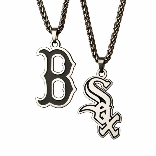 Gothic Letter Pendant Necklace with Wheat Chain