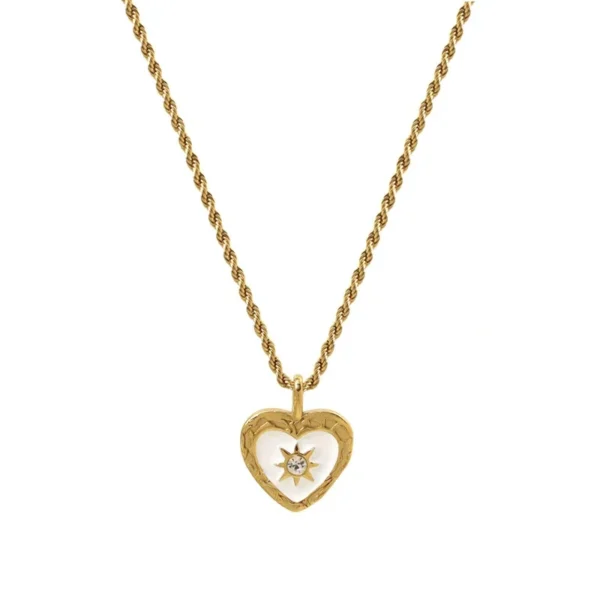 Heart Pendant Necklace Mother-of-Pearl