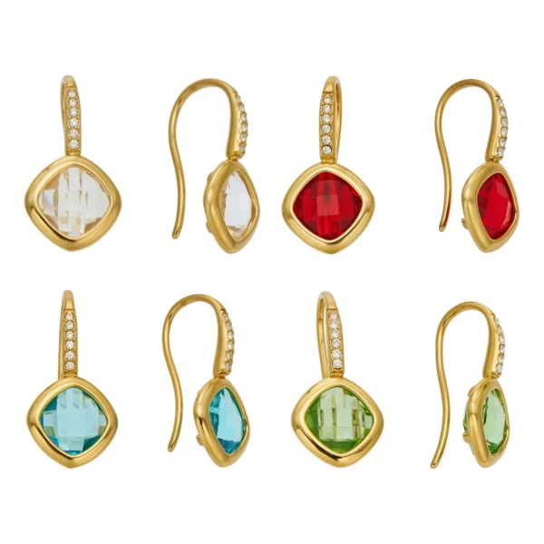 Luminous Pavé Hook Glass Drop Earrings
