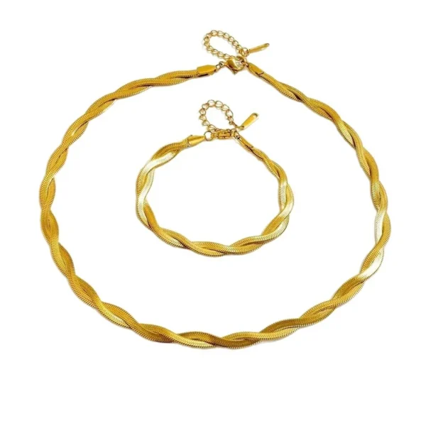 Snake Chain Necklace with Twisted Double Strands