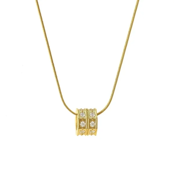 CZ Barrel Pendant Necklace
