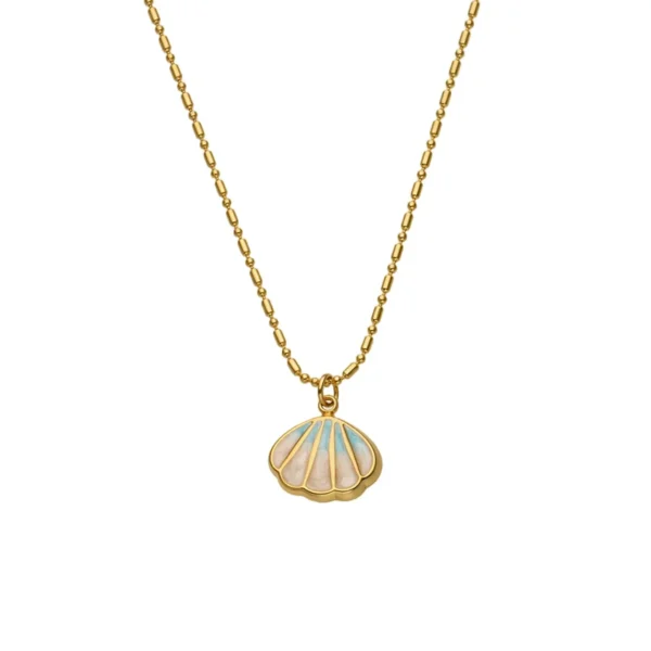 Coastal Bead Chain Shell Necklace
