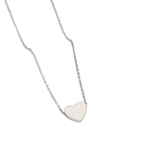 Blank Through-Hole Heart Pendant Necklace