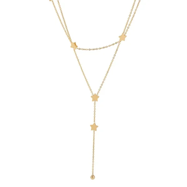 Layered Star Lariat Necklace