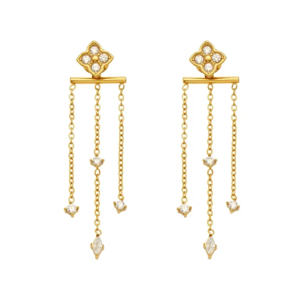 Clover & Triple Drop Earrings