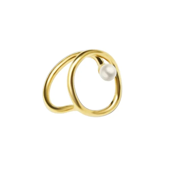 Oval Orbit Pearl-Effect Ring