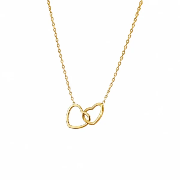 Necklace Interlocking Double Heart