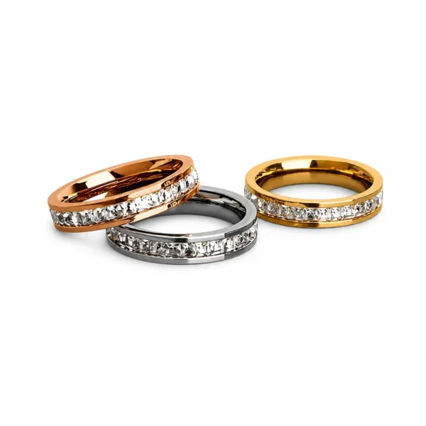 Polished Channel-Set CZ Band Ring