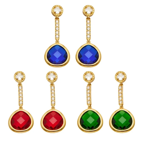 Faceted Teardrop Drop Earrings