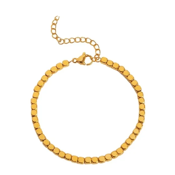 Square Bead Bracelet with Extender
