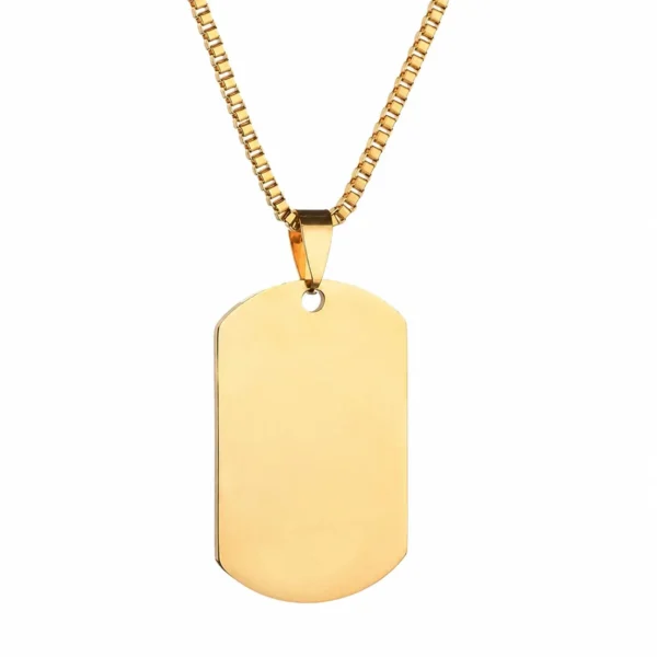 Dog Tag Necklace, Blank Engravable Tag