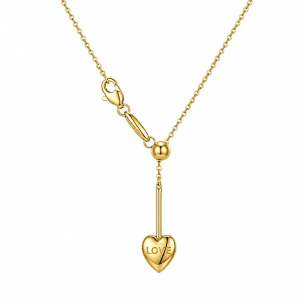 Heart Lariat Chain Necklace