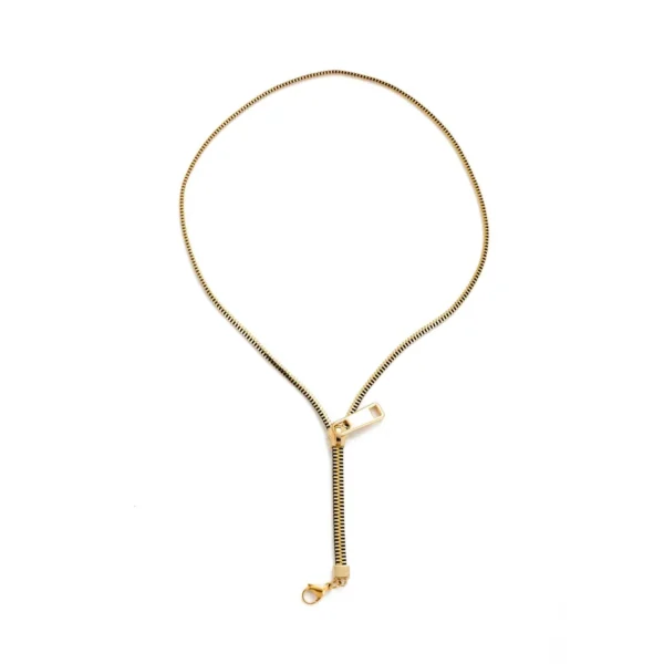 Zipper Chain Necklace with Pull Tab