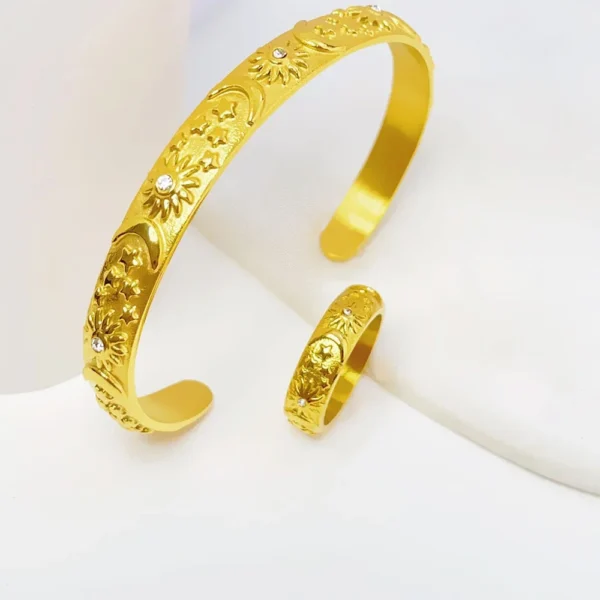 Sun & Moon Relief Ring or Bangle