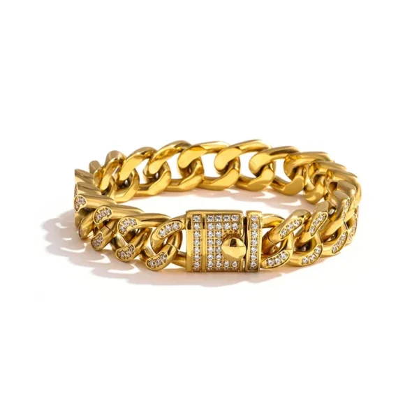 Cuban Bracelet Pavé Clasp